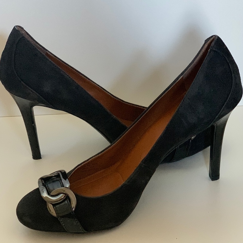 Calvin Klein Maddie Suede Buckle Pumps